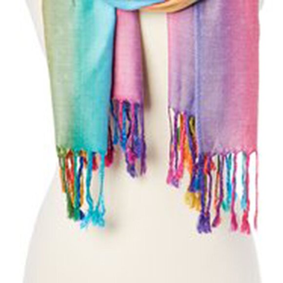 Oussum Viscose Rainbow Scarf Large Soft Scarves for Christmas Gifts - Picture 4 of 5
